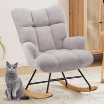 Cadeira de balanço Zedachica Teddy Estofada Glider Rocker Grey