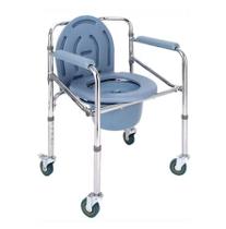 Cadeira De Banho Com Rodas e Coletor Dobrável Higiênica Resistente e Prática