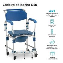 Cadeira De Banho Dobrável Alumínio Leve Idoso D60 Dellamed