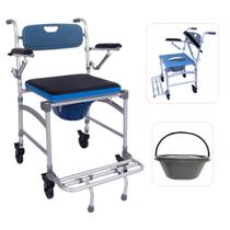 Cadeira De Banho Dobrável com Coletor Higiênica SC102 até 150Kg Com Rodas Hidrolight