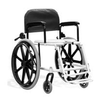 Cadeira de Banho em Alumínio com Rodas Grandes para 120 kg modelo Hygienika - Ortobras