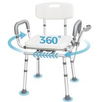 Cadeira de Banho Giratória Agrish para 204 kg com Braços e Encosto Cadeira de Banho Giratória Agrish para 204 kg com Braços e Encosto