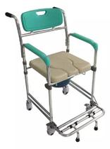 Cadeira De Banho Higiênica Alumínio Com Rodas até 100 Kg - Zimedical