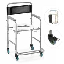 Cadeira De Banho Higienica D30 Dellamed até 100kg Resistente Prática Para Idoso Adulto Aço Dobrável