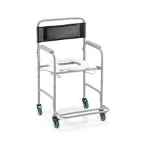 Cadeira de Banho Higiênica Dobrável D30 Dellamed 2 Em 1 Banho e Sobre Vaso, Até 100kg Com Estrutura Reforçada e Rodízios Com Trava