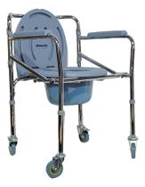 Cadeira De Banho Sanitária Higiênica Adulto com Rodas - Supermedy