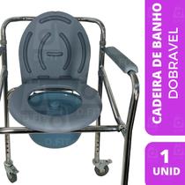 Cadeira De Banho Sanitária Higiênica Adulto com Rodas