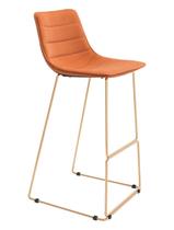 Cadeira de bar Zuo Adele, conjunto de 2, ouro laranja, 102x47x50 cm