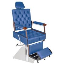 Cadeira de Barbeiro Reclinável Euro Prime - Pé Quadrado Inox