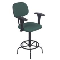 Cadeira De Caixa Alta Atendimento Portaria Balcao Com Braco Pp Verde