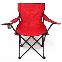 Cadeira de camping articulada dobravel portatil para pesca praia com porta copo e bolsa vermelha Cadeira de camping articulada dobravel portatil para pesca praia com porta copo e bolsa vermelha