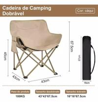 Cadeira de Camping Dobrável - Caqui