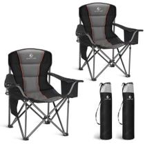 Cadeira de Camping Dobrável LET'S CAMP Acolchoada, Capacidade de 204 kg, Kit com 2