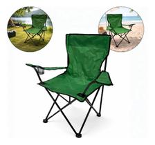 Cadeira de Camping Dobrável Reforçada até 100kg com Porta Copos e Bolsa de Transporte Pesca, Praia, Churrasco e Área Externa