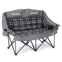 Cadeira de Camping Huskfirm Estofada Dupla com Encosto Alto Cinza Cadeira de Camping Huskfirm Estofada Dupla com Encosto Alto Cinza