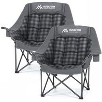 Cadeira de Camping Huskfirm Oversized Almofadada Resistente Kit com 2 Cadeira de Camping Huskfirm Oversized Almofadada Resistente Kit com 2