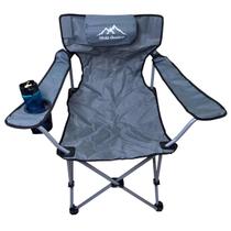Cadeira de Camping Retratil Dobravel Apoio Braço Porta Copo Praia Verao Bolsa de Transporte Piquenique Lazer Descanso Viagem Portatil Resistente