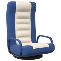 Cadeira de chão vidaXL Swivel Fabric Blue and Cream Gaming Cadeira de chão vidaXL Swivel Fabric Blue and Cream Gaming