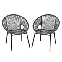 Cadeira de clube ao ar livre Amazon Basics All Weather PE Wicker 2Pk