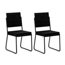 Cadeira de Cozinha 1736 Aço Kit 2 Uni Preto - Carraro
