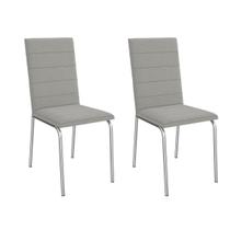 Cadeira de Cozinha Amsterdã 2C091 Aço Kit 2 Un Cromado/Boucle Cinza - Kappesberg