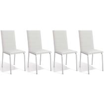 Cadeira de Cozinha Amsterdã C091 Kit 4 Un Cromada/Branco 106 - Kappesberg