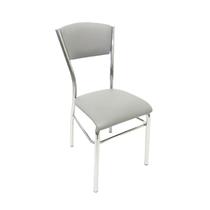 Cadeira de COZINHA com reforço cromada assento e encosto cinza