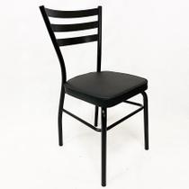 Cadeira de COZINHA com reforço preta assento grosso preto - Poltronas do Sul