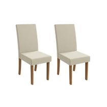 Cadeira de Cozinha Dália 2CAD131 Madeirado Kit 2 Un Canela/Linho Bege Argila - Kappesberg