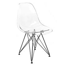Cadeira de Cozinha Eames Preta e Transparente