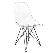 Cadeira de Cozinha Eames Preta e Transparente