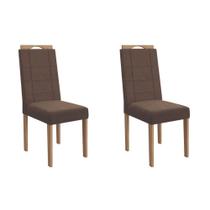 Cadeira de Cozinha Flora 2CAD150 Madeirado Kit 2 Un Carvalho/Suede Capuccino - Kappesberg Cadeira de Cozinha Flora 2CAD150 Madeirado Kit 2 Un Carvalho/Suede Capuccino - Kappesberg