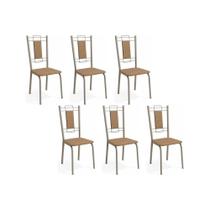 Cadeira de Cozinha Florença C005 Kit 6 Un Niquel - Capuccino - Kappesberg