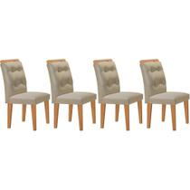 Cadeira de Cozinha Imperatriz Kit 4 Un Capuccino/Suede Creme - Rufato