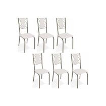 Cadeira de Cozinha Lisboa C076 Kit 6 Un Niquel/Branco 106 - Kappesberg