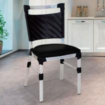 Cadeira de Cozinha Panero de Alumínio e Fibra Sintética - Acesse Móveis