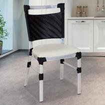 Cadeira de Cozinha Panero de Alumínio e Fibra Sintética - Acesse Móveis