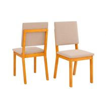 Cadeira de Cozinha Talia Cedro/Suede Creme - DJ Móveis Cadeira de Cozinha Talia Cedro/Suede Creme - DJ Móveis