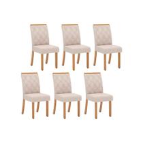 Cadeira de Cozinha Vita Kit 6 Uni Nature/Suede Light Linho - Henn Cadeira de Cozinha Vita Kit 6 Uni Nature/Suede Light Linho - Henn