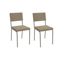 Cadeira de Cozinha Zaria 2C128 Aço Kit 2 Uni Niquel/Boucle Fendi A057 - Kappesberg Cadeira de Cozinha Zaria 2C128 Aço Kit 2 Uni Niquel/Boucle Fendi A057 - Kappesberg