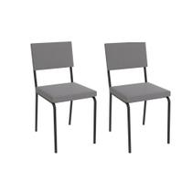 Cadeira de Cozinha Zaria 2C128 Aço Kit 2 Uni Preto/Suede Cinza - Kappesberg Cadeira de Cozinha Zaria 2C128 Aço Kit 2 Uni Preto/Suede Cinza - Kappesberg