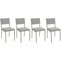 Cadeira de Cozinha Zaria 2C128 Kit 4 Un Niquel/Boucle Cinza A056 - Kappesberg