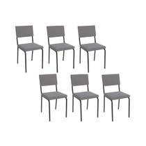 Cadeira de Cozinha Zaria 2C128 Kit 6 Un Preto Fosco/Cinza A050 Suede Suede - Kappesberg Cadeira de Cozinha Zaria 2C128 Kit 6 Un Preto Fosco/Cinza A050 Suede Suede - Kappesberg
