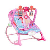 Cadeira de Descanso Bebê Balanço até 18kg Cadeirinha Bouncer Vibração Relaxante Cinto de Segurança Mobile Barra de Brinquedos