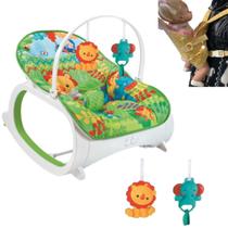 Cadeira de Descanso Bebê Safari Verde 18Kg E Bolsa Canguru