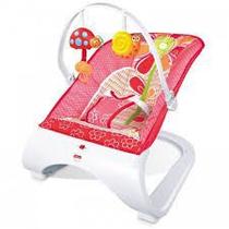 Cadeira de Descanso de Bebe Rosa Base Curva com Som Vibração Suporte 11,3KG Importway