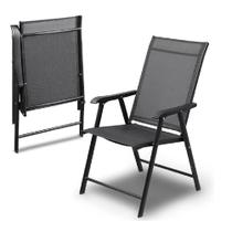 Cadeira de descanso dobravel poltrona piscina jardim varanda multiuso portatil luxo preta premium