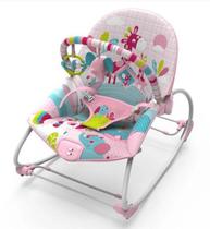 Cadeira de Descanso e Balanço Bebê Rocker 18kg Girafa Rosa - Ibimboo