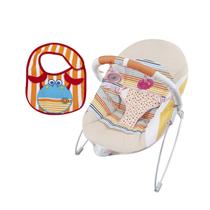 Cadeira De Descanso E Balanço Weeler Mastela Com Móbile Laranja + Babador - Kit Comercial