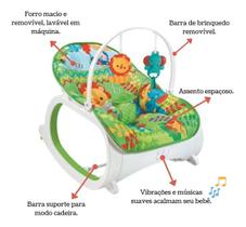Cadeira de Descanso Musical, Vibratória e Balanço Safari Verde - Color Baby